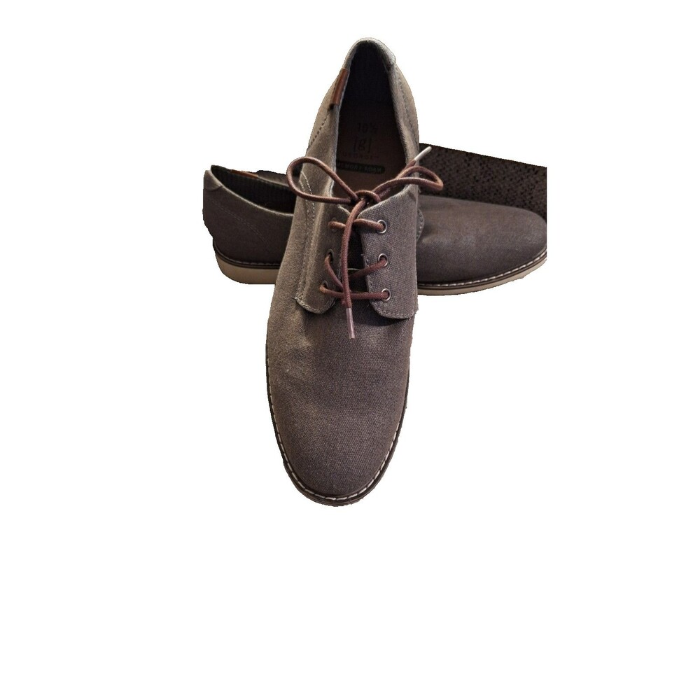 Dress Shoes George Oxford Size 10.5 ‎ Men's Canvas Gray Memory Foam Lightweight